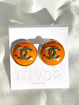 CC Large Stud Earrings- Orange