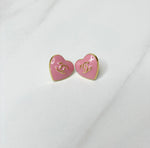 CC Candy Heart Stud Earrings- PINK