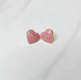 CC Candy Heart Stud Earrings- PINK