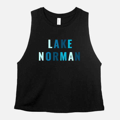 Lake Norman- BLUE Cropped Tank