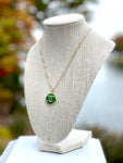 CC Medallion Necklace- GREEN