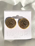 CC Disc Stud Earrings- GOLD