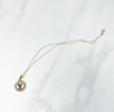 LV Pearl Halo Pendant Necklace- GOLD