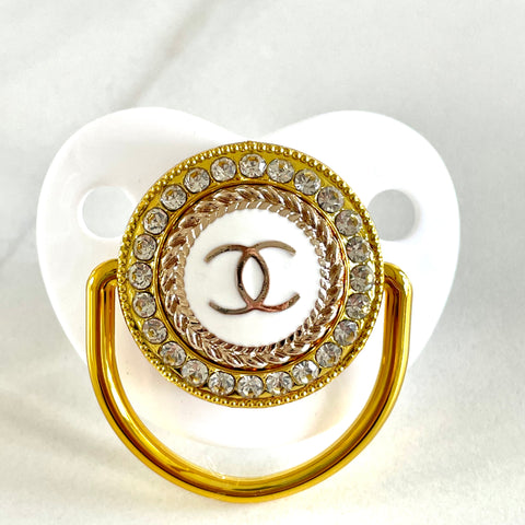 CC Pacifier- WHITE/GOLD