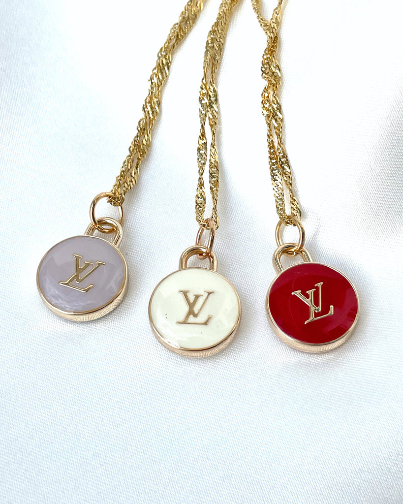 Gold Charm LV Necklace