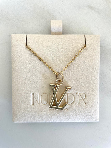 LV Logo Necklace- GOLD – Nomad'r Lifestyle Company