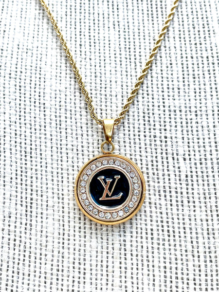 LV Purple & Gold Swarovski Halo Pendant Necklace – Nomad'r Lifestyle Company