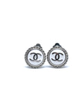 CC Clip-On Earrings- WHITE/SILVER