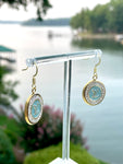 LV Swarovski Crystal Halo Drop Earrings- BLUE