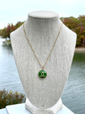CC Medallion Necklace- GREEN