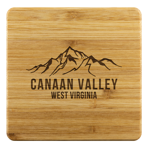 Canaan Valley West Virginia Bamboo Coaster Set