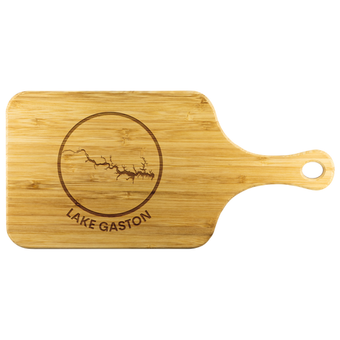 Lake Gaston Logo Wooden Cutting Board w/ Handle