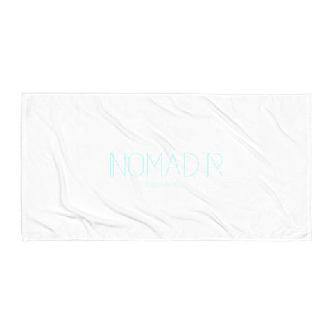 "NOMAD'R- WHITE/AQUA Towel
