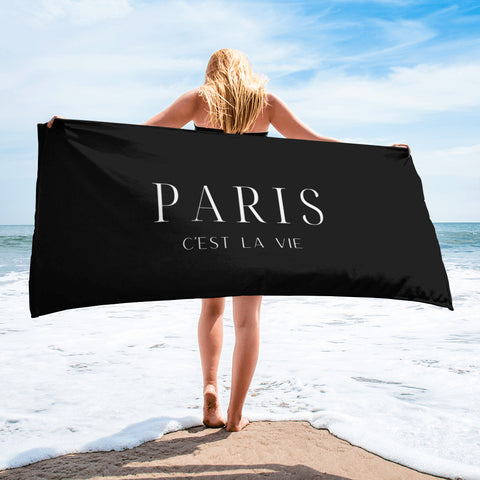 "Paris C'est La Vie- BLACK" Towel