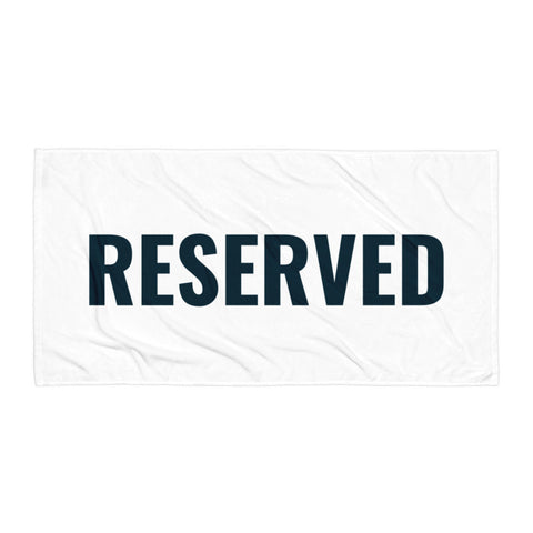 "Reserved- WHITE/NAVY" Towel