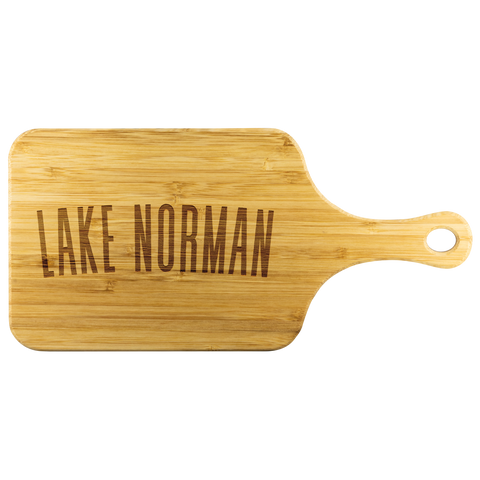Lake Norman Wood Cutting Board with Handle