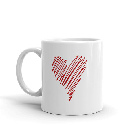 "Scribble Heart- RED" Mug