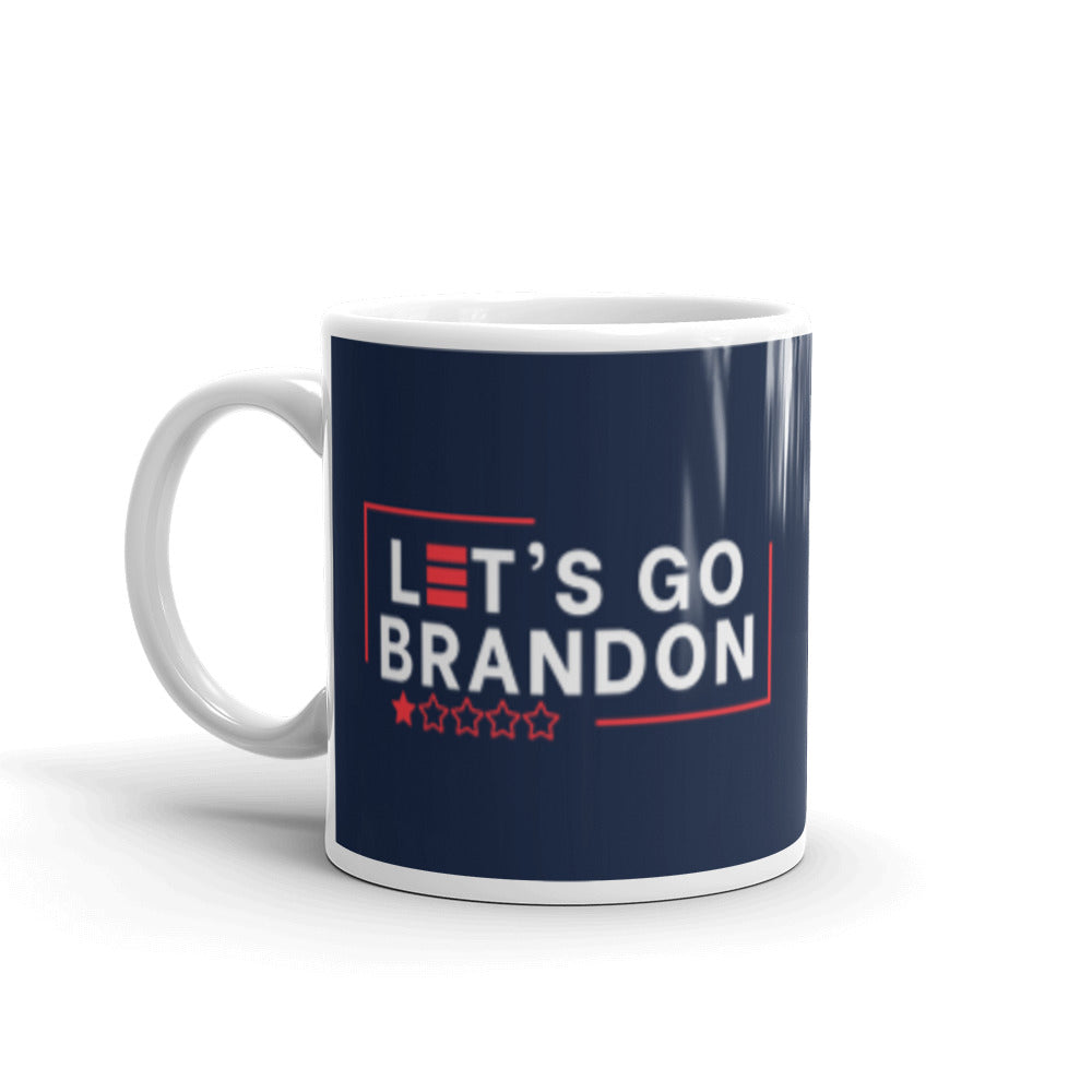 Let's Go Brandon White glossy mug – Nomad'r Lifestyle Company