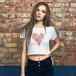 "scribble Heart" Women’s Crop Tee