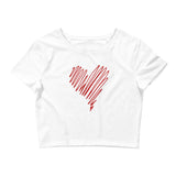 "scribble Heart" Women’s Crop Tee