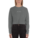 "CABIN FEVER- WHITE" Crop Sweatshirt