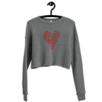 "Scribble Heart- RED" Crop Sweatshirt