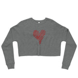 "Scribble Heart- RED" Crop Sweatshirt