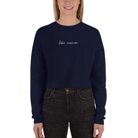 "Lake Norman- WHITE" Crop Sweatshirt
